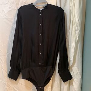 J Crew Silk Bodysuit - Black - Size 12